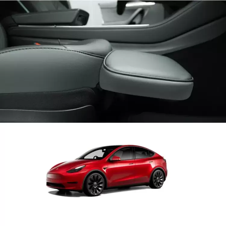 Tesla Model Y Yumuşak Bacak Desteği Yastığıyla Beraber, 80° Ayarlanabilir, Siyah Deri