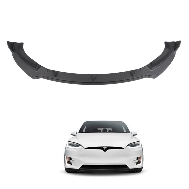 Tesla Model Y Ön Tampon Alt Spoyler, 3 Parça Set Olarak, Mat Siyah Karbon Kaplama