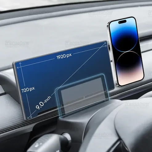 Tesla Model Y Model 3 F9 9 İnç Orta Konsol Paneli Dokunmatik Ekranı Kamera, Carplay ve Android, 