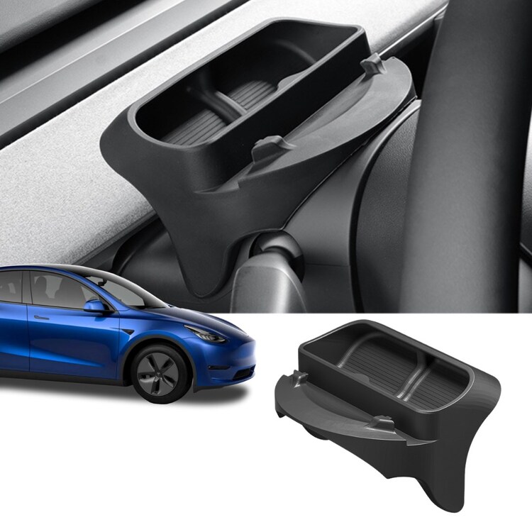 Tesla Model Y / Model 3 Direksiyon Arkasına Takılan Çok Amaçlı Silikon Düzenleyici, Siyah Renk