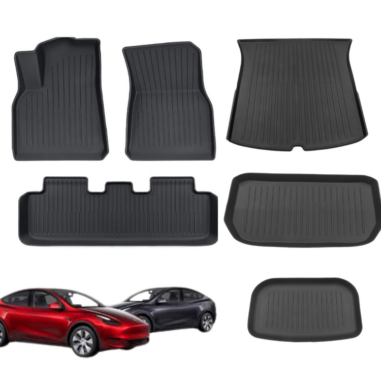 Model Y Komple Ön Arka Koltuklar, Ön Bagaj, Arka Bagaj Alt ve Üst Kauçuk Paspası Seti , Siyah