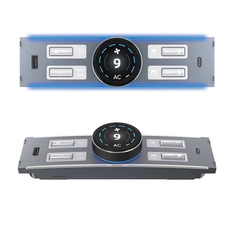 JUNIPER Fiziksel Düğmeli Orta Konsol LCD USB Hubı, Siyah Renk