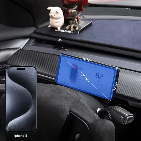 Model Y/Model F63 Yüksek Performans 6.25 İnç HD CarPlay Android Destekli Orta Konsol Ekranı