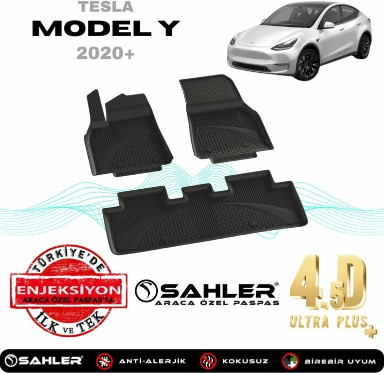 TESLA Model Y 2020+ SAHLER 4.5D HAVUZLU PASPAS+BAGAJ HAVUZU