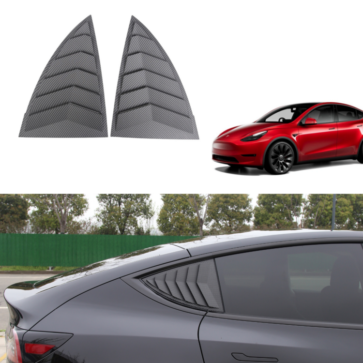 Tesla Model Y Yan Kelebek Camı Kapağı Karbon Kaplama