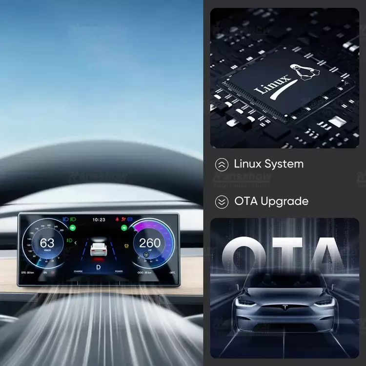 Tesla Model Y / Model 3 Linux 9 inç 256 MB Orta Konsol Kontrol Paneli Dokunmatik Ekranı