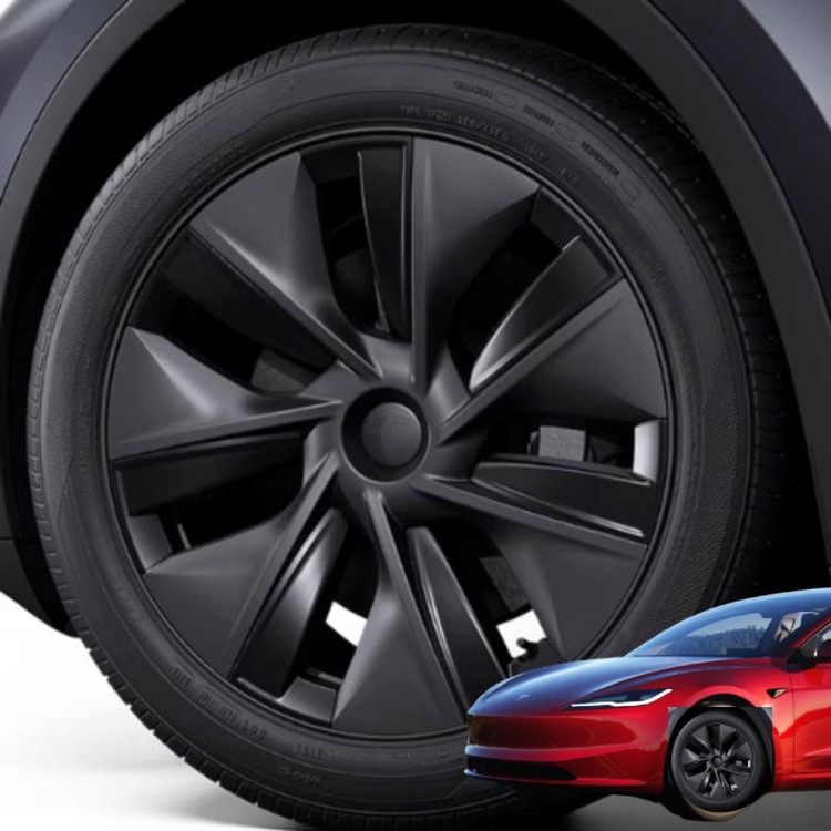 Model Y TWIN Simetri Jant Kapağı Seti 19 İnç, Siyah ve Koyu Gri Renk
