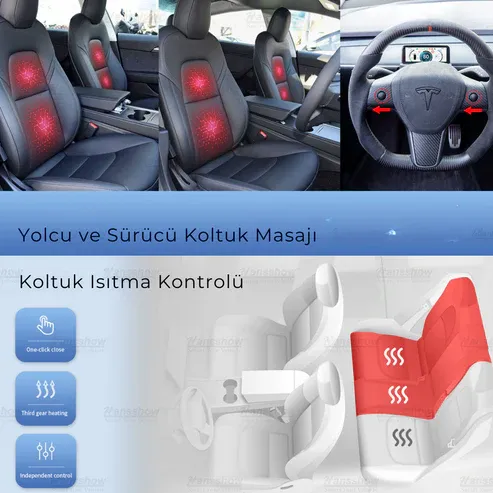 Tesla Model YV3 7.5 İnç 6 GB RAM + 64GB RAM Android 11.0 LCD Arka Akıllı Eğlence Sistemi