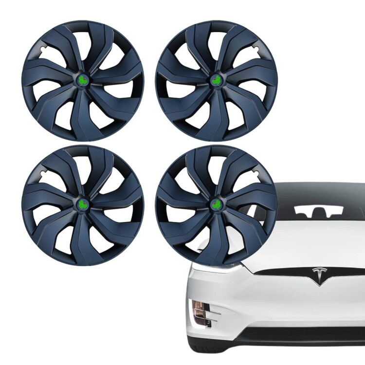 Tesla Model Y KNIFE Simetri Jant Kapağı Seti 19 İnç, Mat Siyah Renk 4 ADET SET