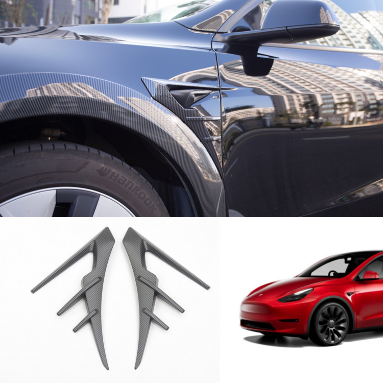 Tesla Model Y Yan Kamera Kaşı Özel Dizayn Karbon Kaplama