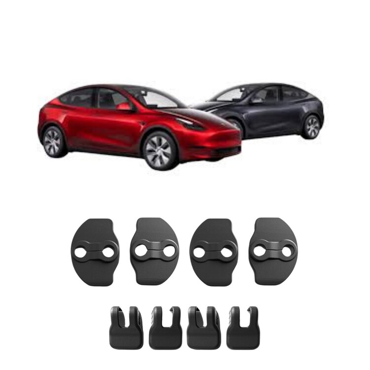 Tesla Model Y / Model 3 Kapı Kilidi Koruma Kapakları, 4 Adet Set Olarak, Mat Siyah Renk