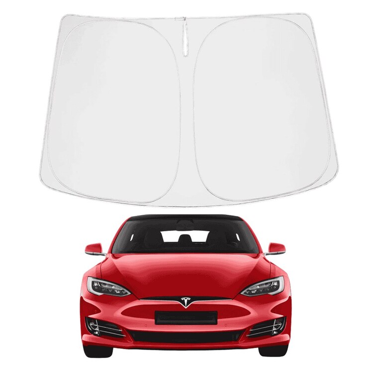 Tesla Model Y UV Korumalı Arka Cam İçin Güneşlik Perdesi, Gri Siyah Renk