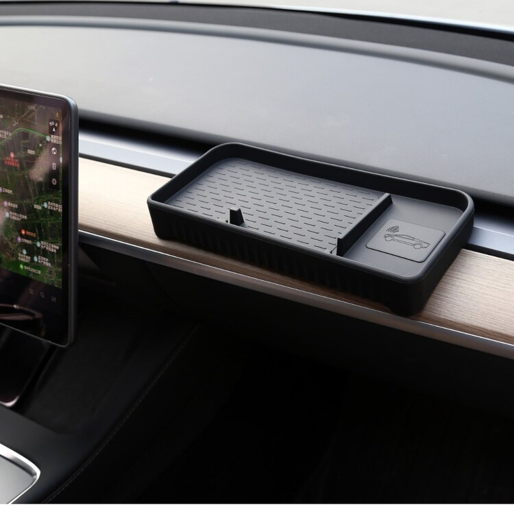 Tesla Model Y / Model 3 Silikon Ekran Arkasına Takılan Düzenleyici, Siyah Renk