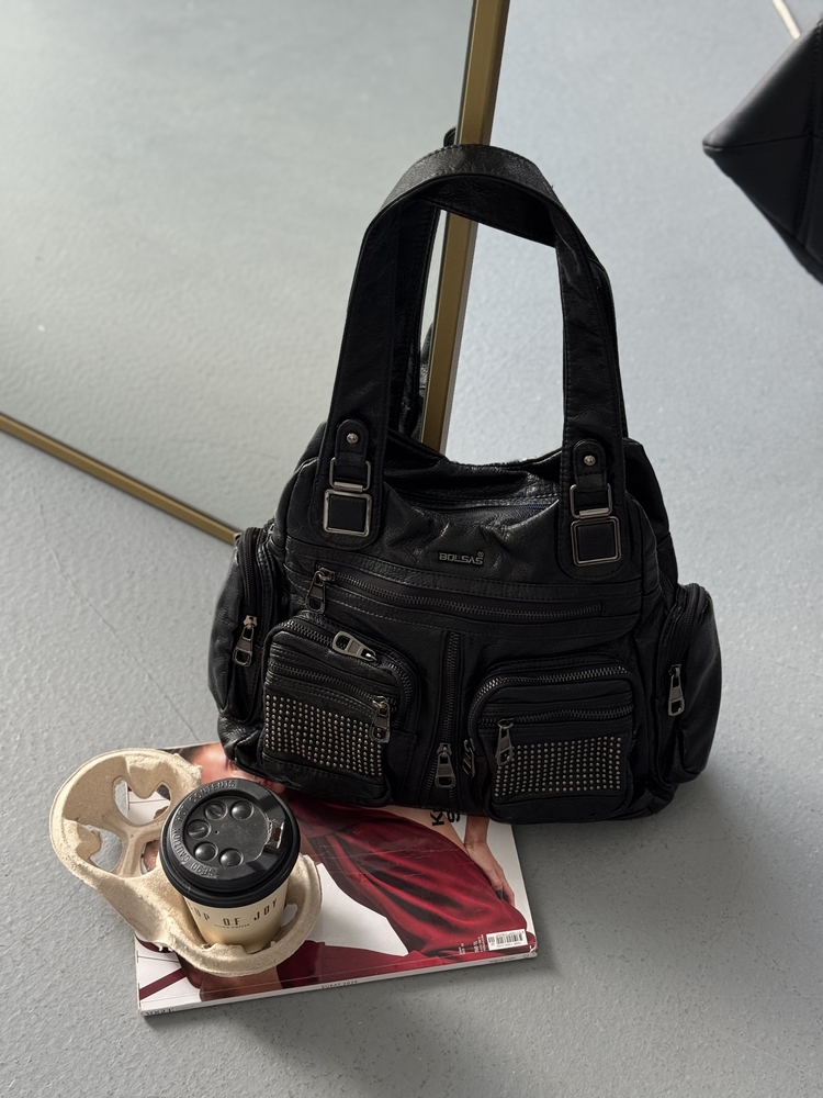 Yıkama deri Pure Bag 