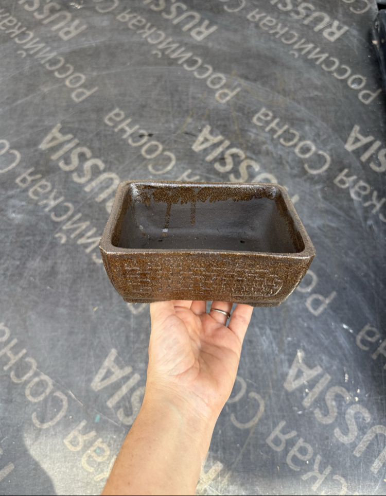 El Yapımı Stoneware Sırlı Seramik Bonsai Saksısı 16 cm