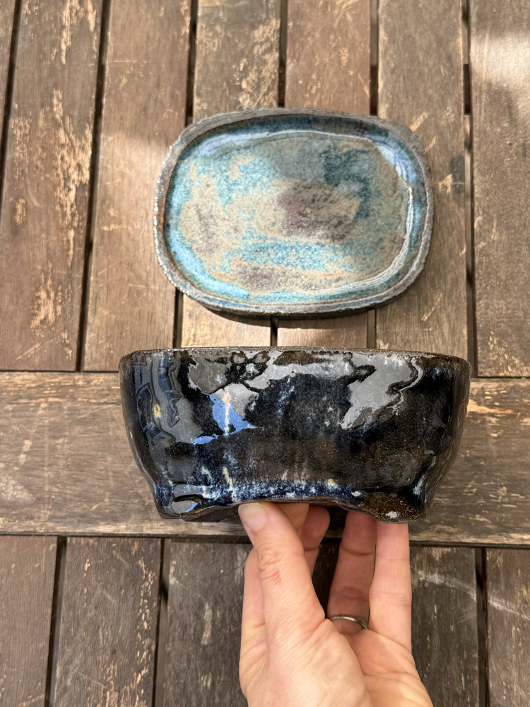 Altlıklı Sırlı Zeyceramics Stoneware Bonsai Saksısı
