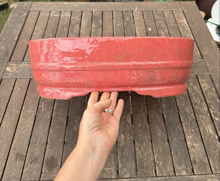 Büyük boy Stoneware Sırlı Bonsai Saksısı 45 cm