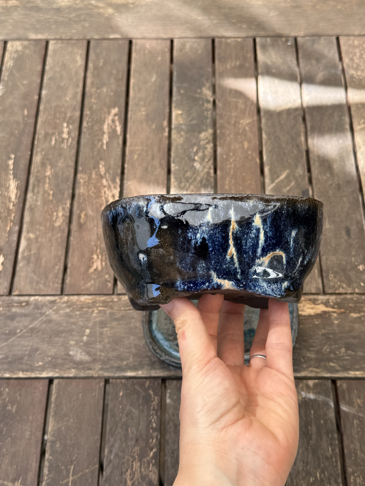 Altlıklı Sırlı Zeyceramics Stoneware Bonsai Saksısı
