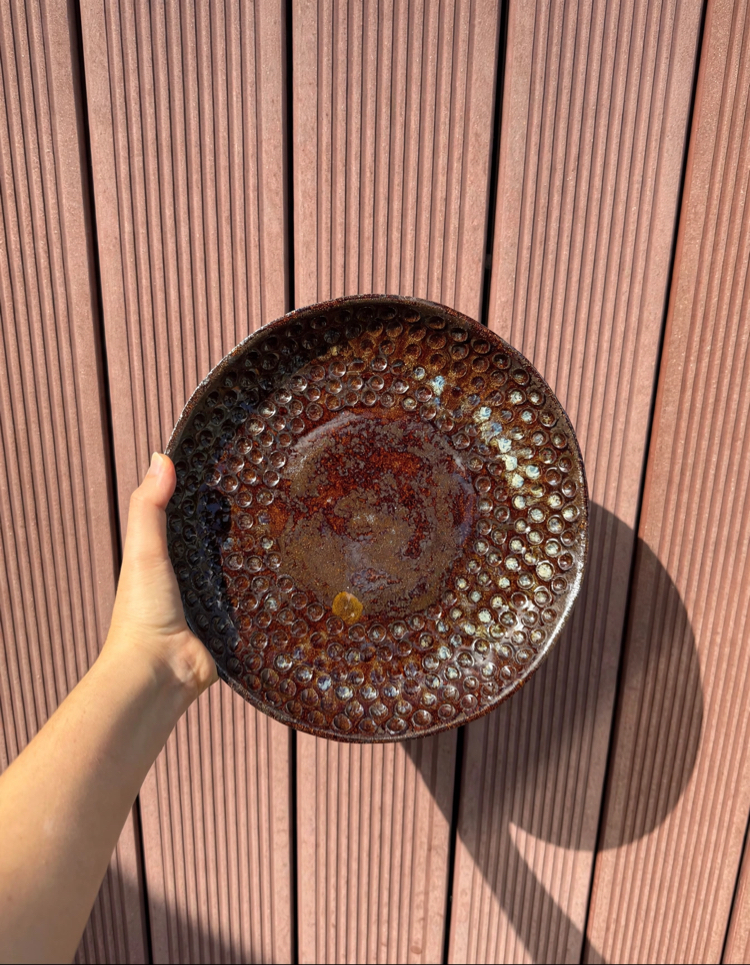 El Yapımı Stoneware Sırlı Seramik Tabak 28 cm