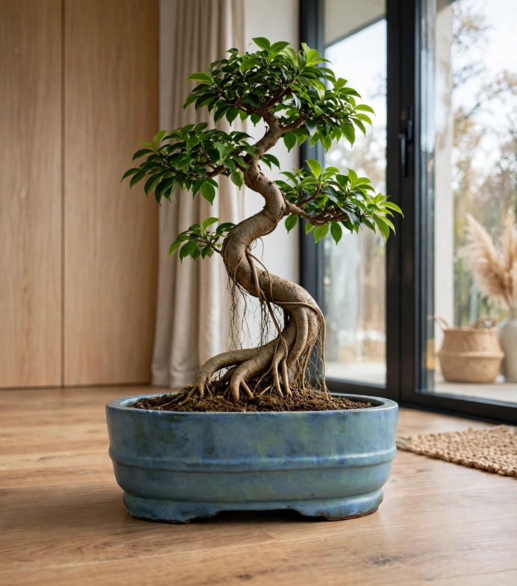 Stoneware Sırlı Seramik Bonsai Saksısı 45 cm 