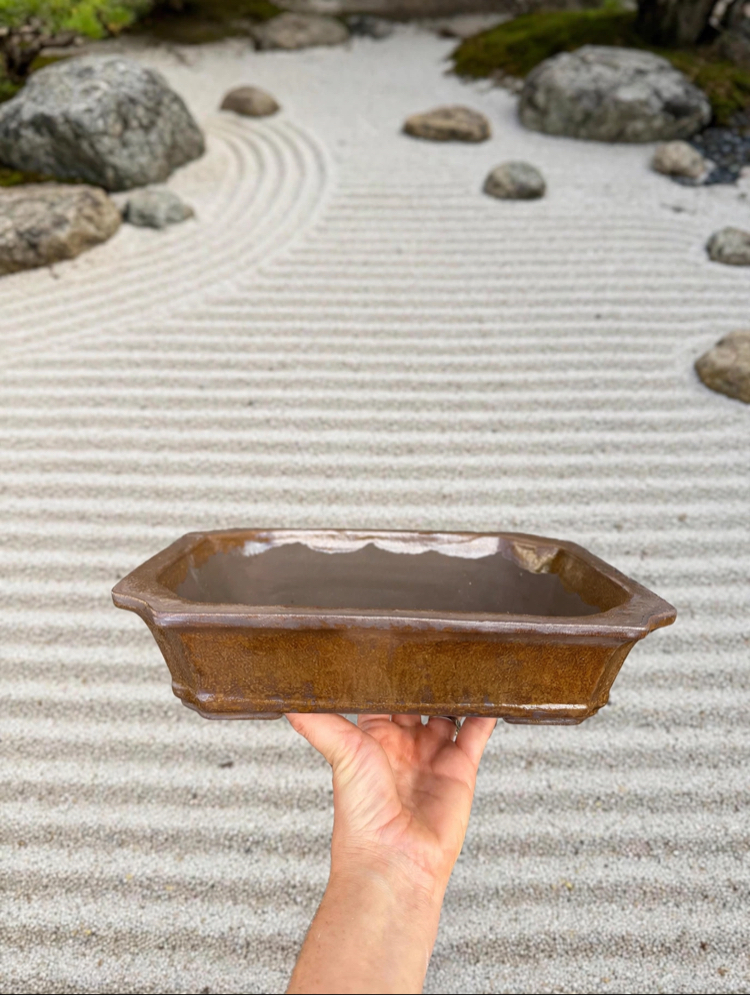 Stoneware Sırlı Bonsai Saksısı 28 cm