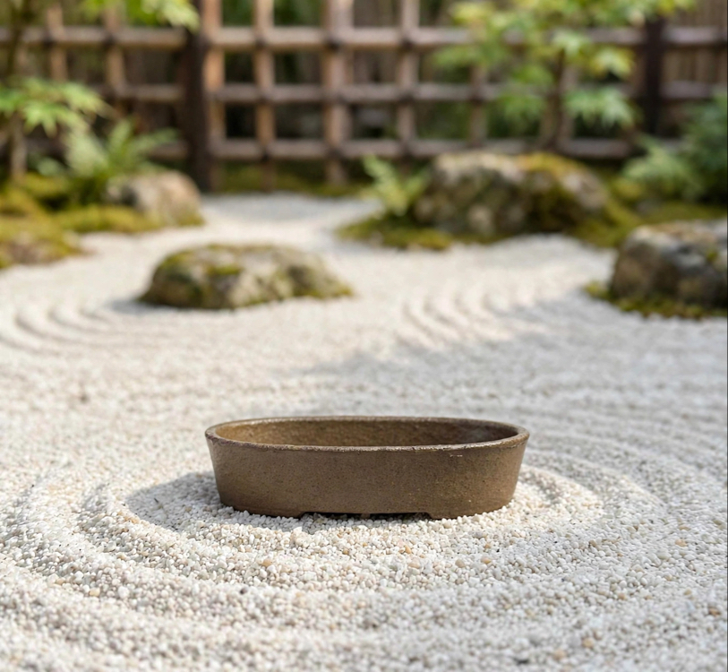 Stoneware Sırlı Seramik Bonsai Saksısı 16 cm
