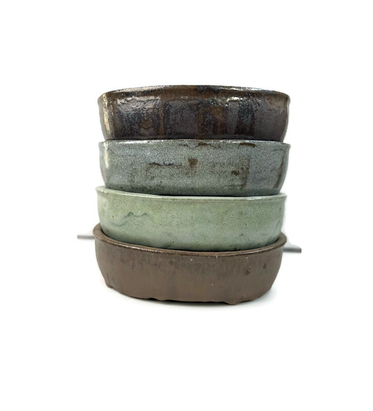 Stoneware Sırlı Seramik Bonsai Saksısı