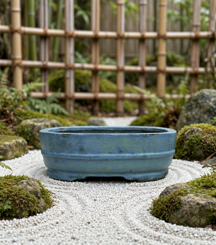 Stoneware Sırlı Seramik Bonsai Saksısı 45 cm 