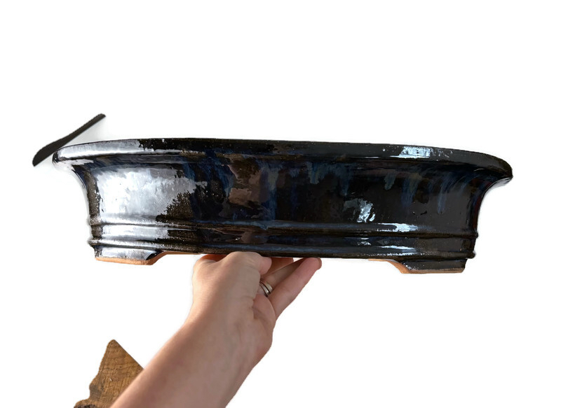 Büyük Boy Stoneware Sırlı Seramik Bonsai Saksısı