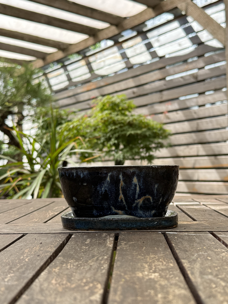 Altlıklı Sırlı Zeyceramics Stoneware Bonsai Saksısı