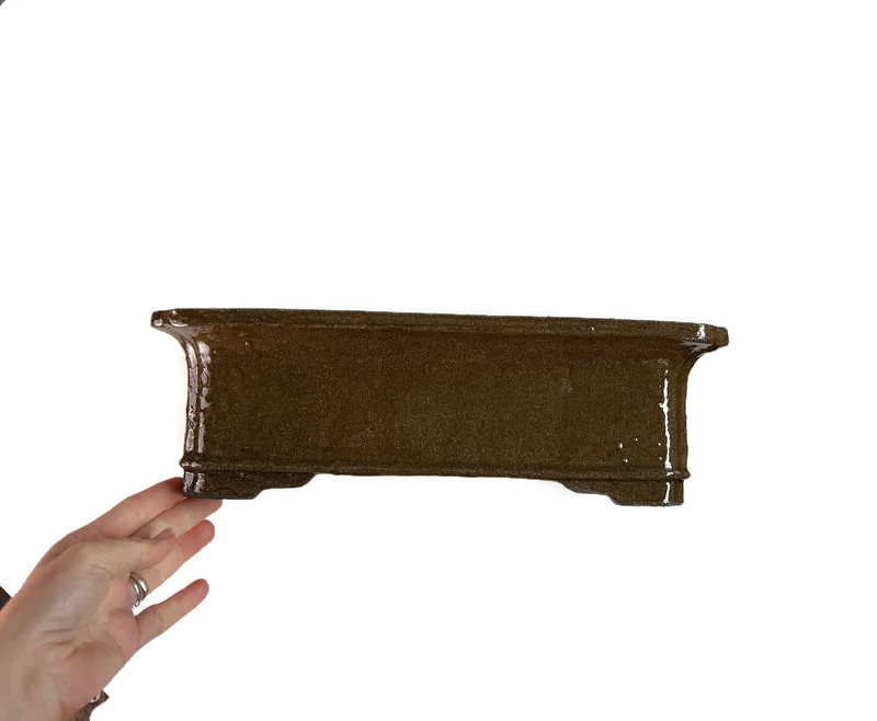 Köşeli Sırlı Stoneware Seramik Bonsai Saksısı