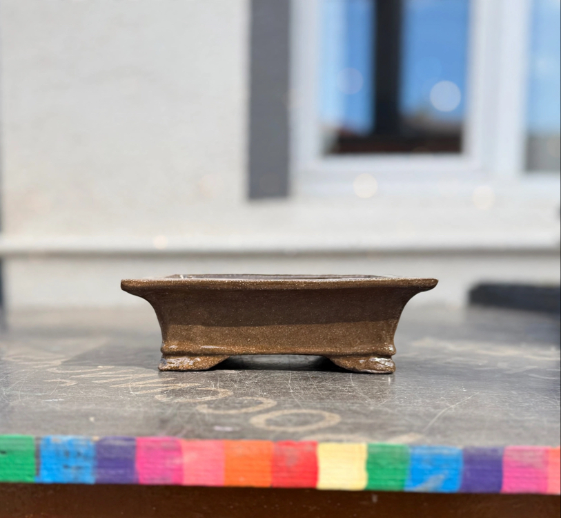 Stoneware Sırlı Seramik Bonsai saksısı 17 cm