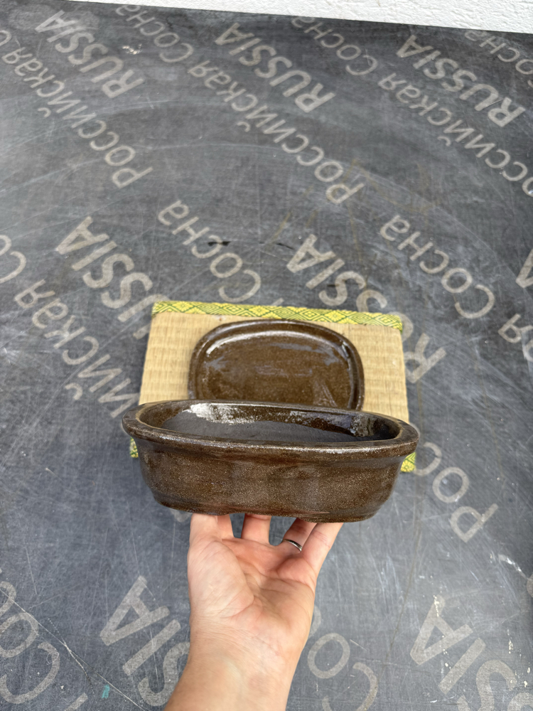 Altlıklı Stoneware Sırlı Seramik Bonsai Saksısı 20 cm
