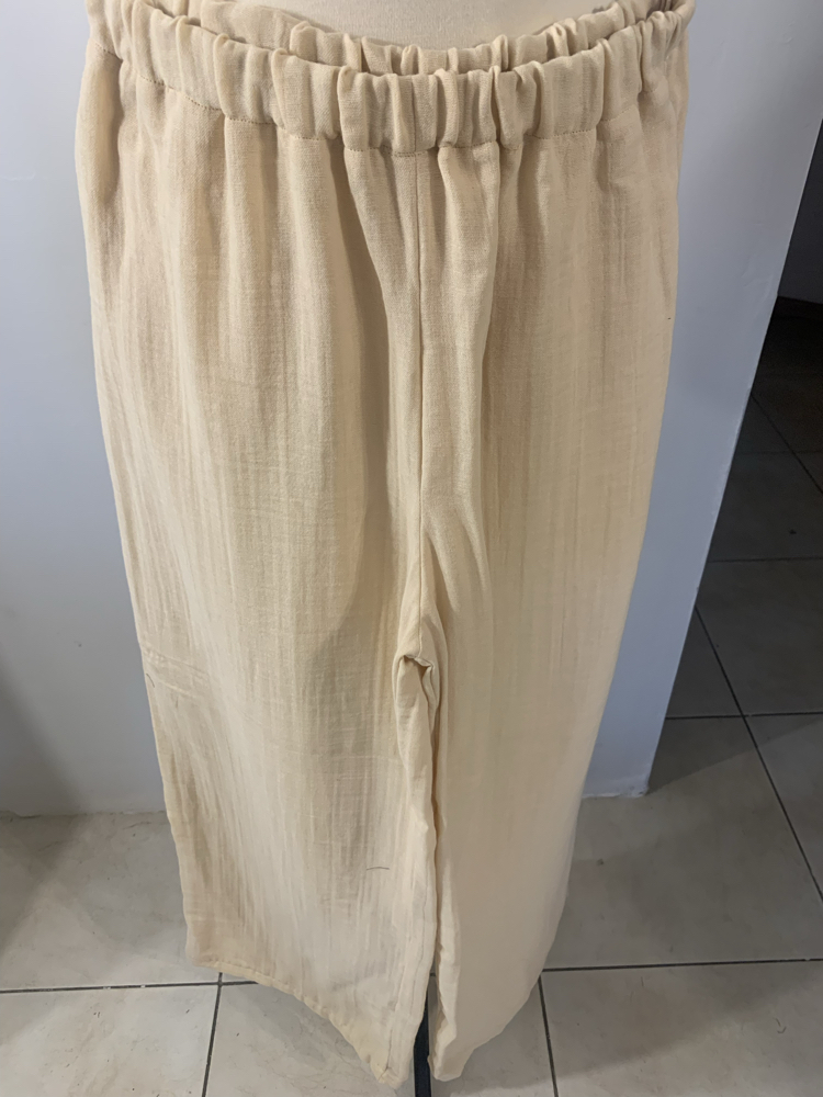Bej Müslin Pantalon