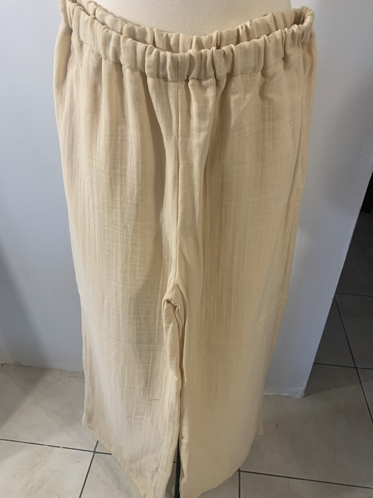 Bej Müslin Pantalon