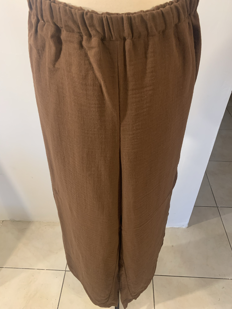 Koyu Kahve Müslin Pantalon