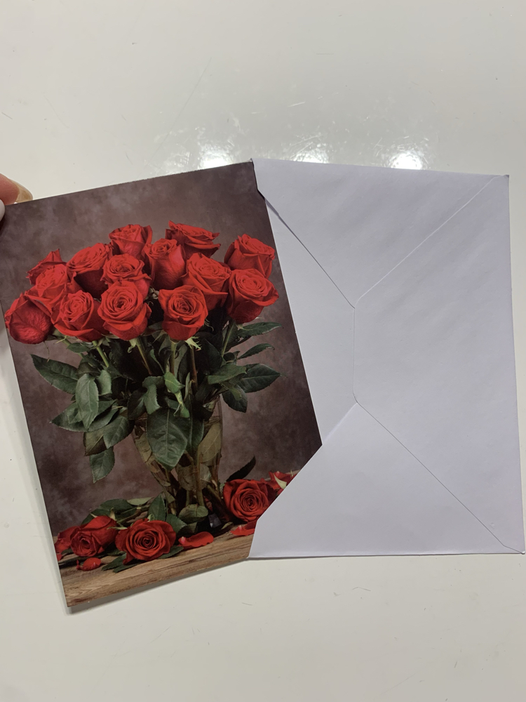 Gül Buketi Zarflı Kartpostal