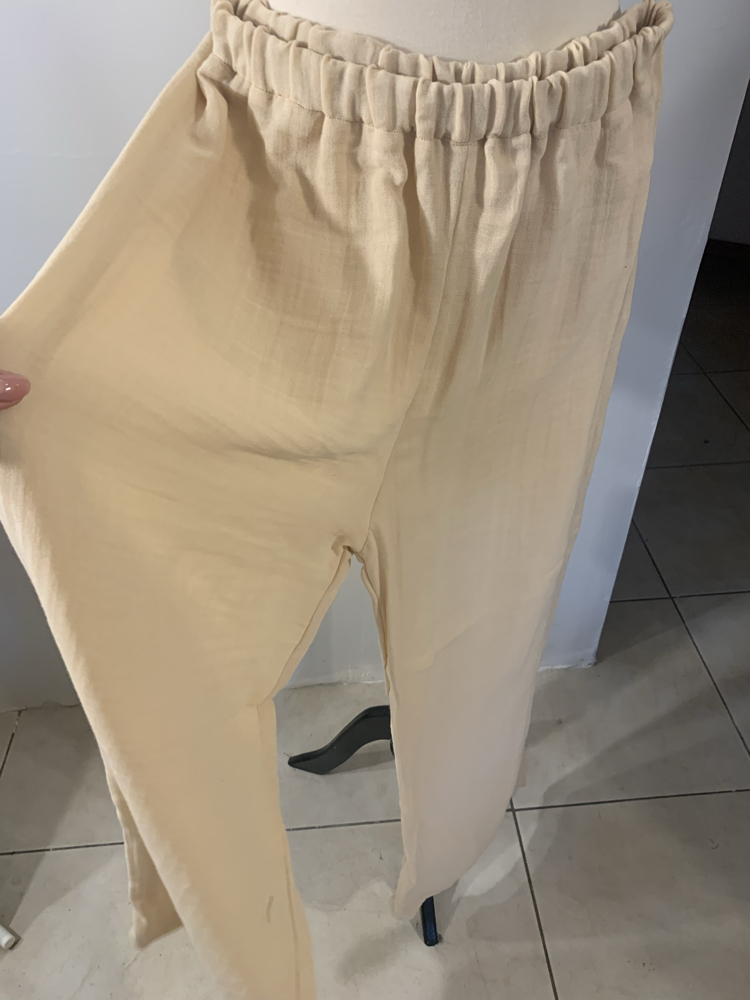 Bej Müslin Pantalon
