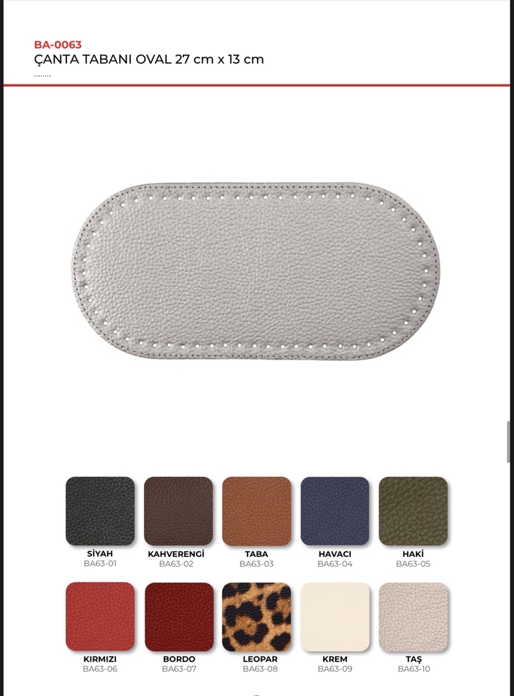ÇANTA TABANI OVAL SUNİ DERİ