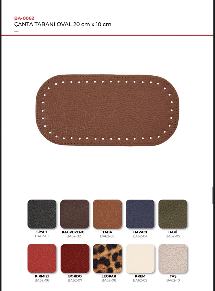 ÇANTA TABANI OVAL SUNİ DERİ
