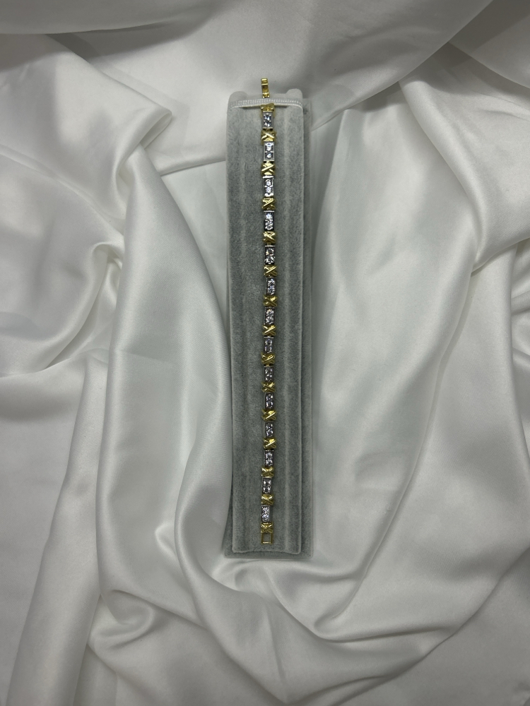 Çelik silver & gold karışık şerit bileklik