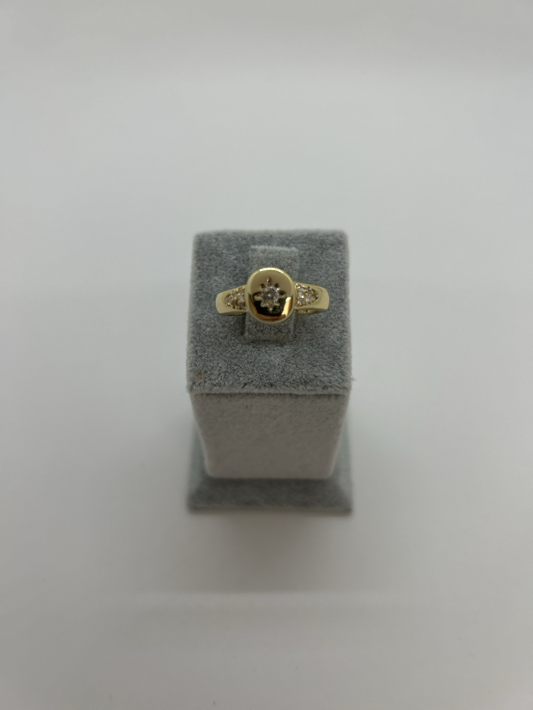 Vip çoban yıldızı ayarlamalı gold yüzük