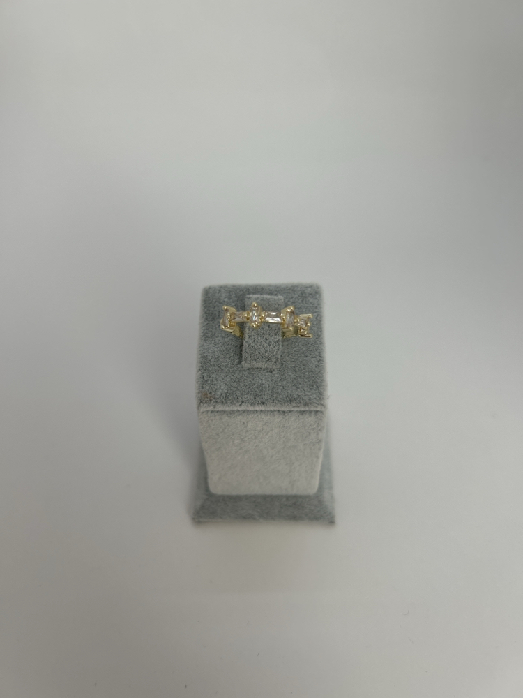 Vip baget taşlı ayarlamalı gold yüzük 