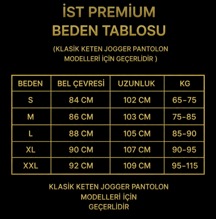 KETEN PANTOLON BEDEN TAPLOSU