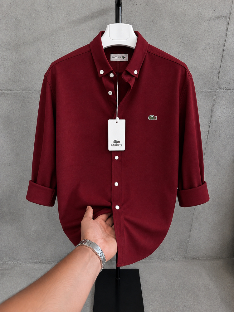 Lacoste Premium Gömlek Bordo
