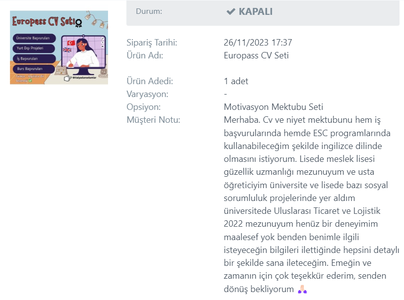 Europass CV Seti
