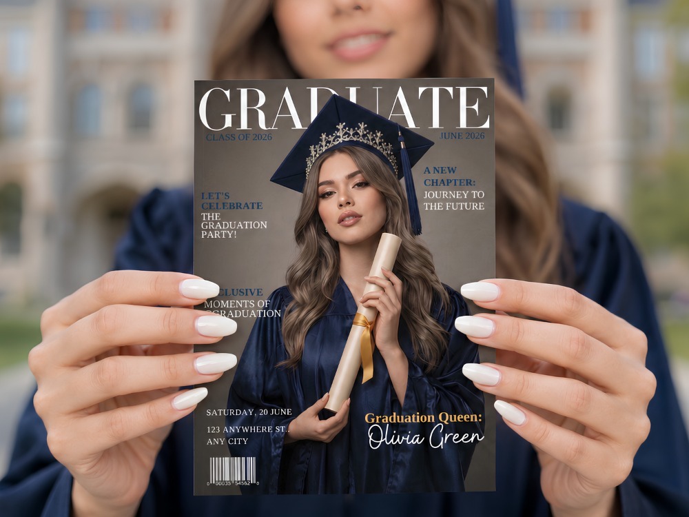 Magazine Style Mezuniyet Davetiyesi