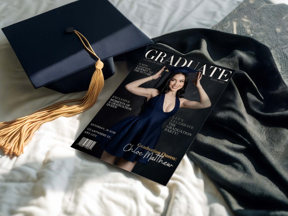 Magazine Style Mezuniyet Davetiyesi