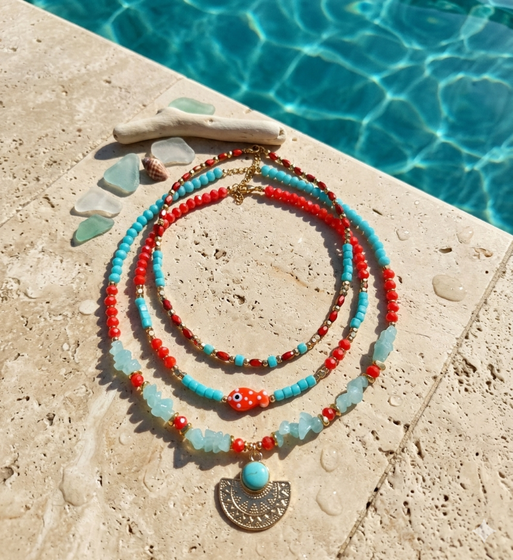 ✨ Summer Layering: 3'lü Etnik Tasarım Kolye Seti
