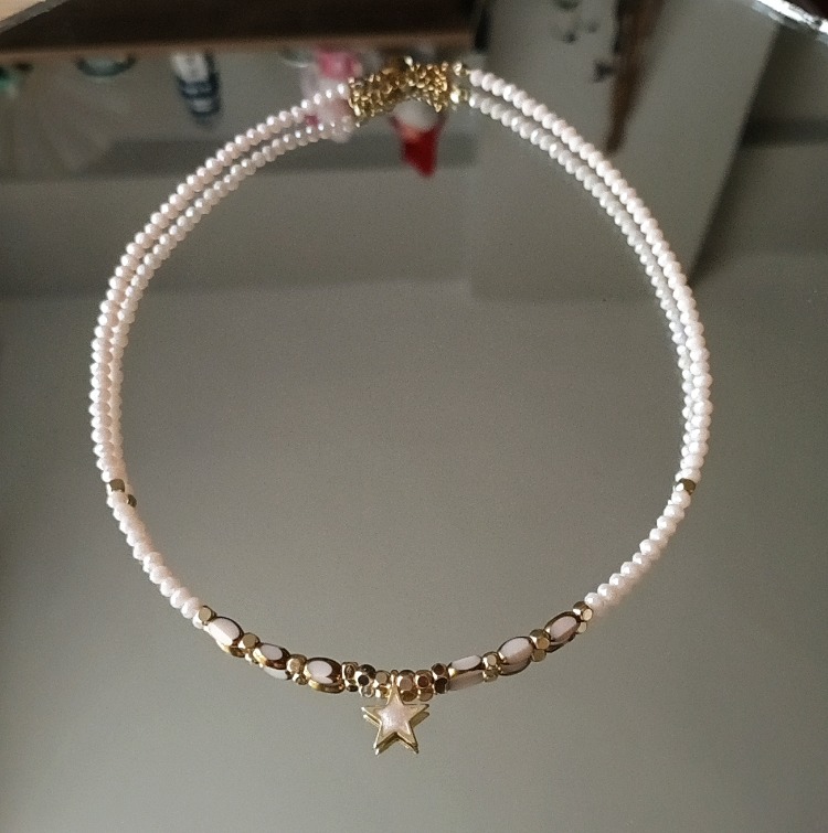 Soft Zerafet : Yavruağzı Yıldızlı Kristal Kolye